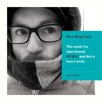 Social card: 'New blog post! This week I've interviewed MYSELF and this is how I work'